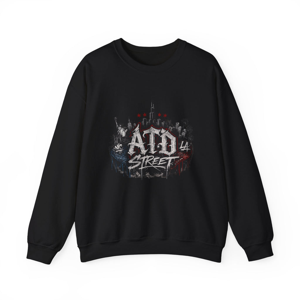 Crewneck Sweatshirt - Acid Street Graffiti Skyline Design