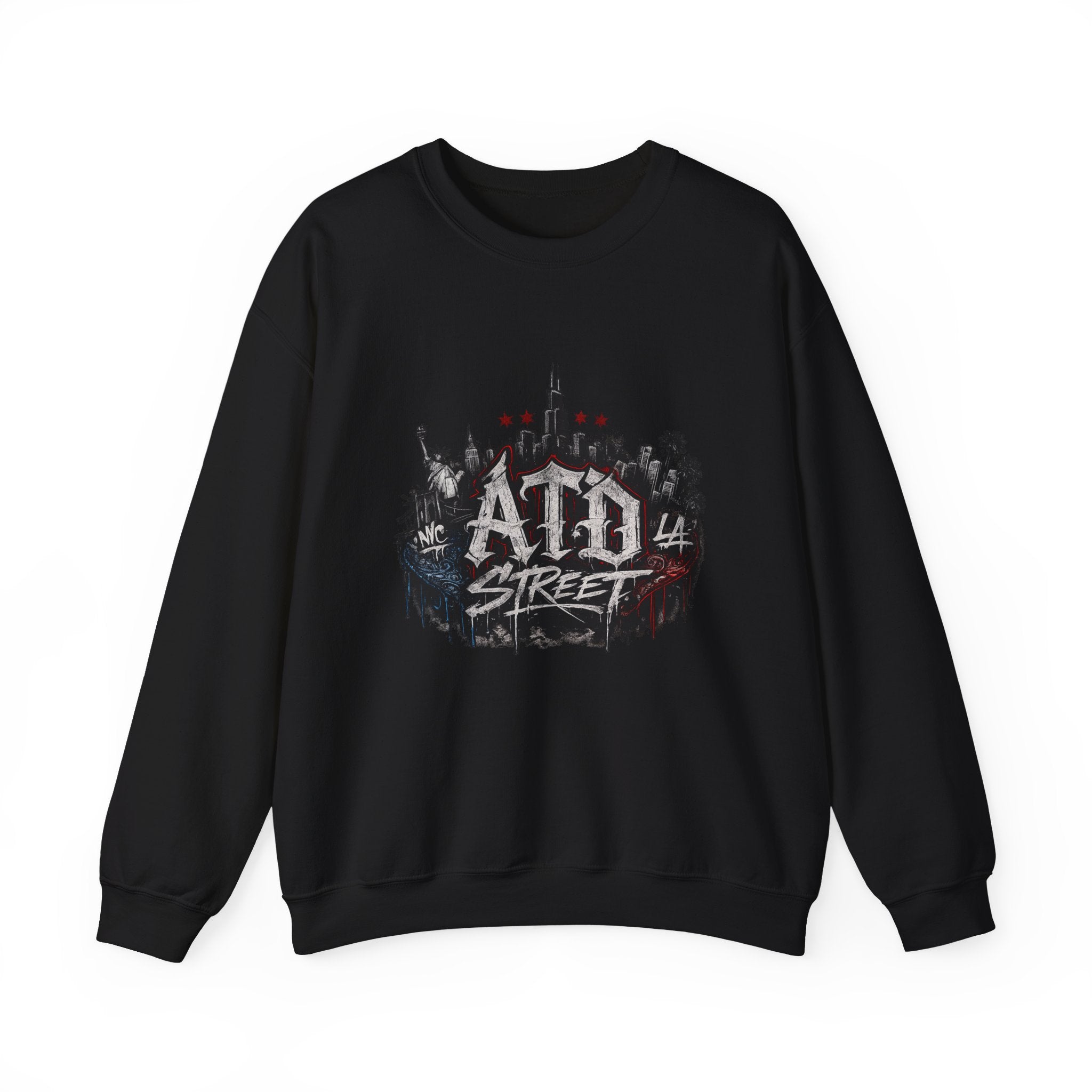 Crewneck Sweatshirt - Acid Street Graffiti Skyline Design