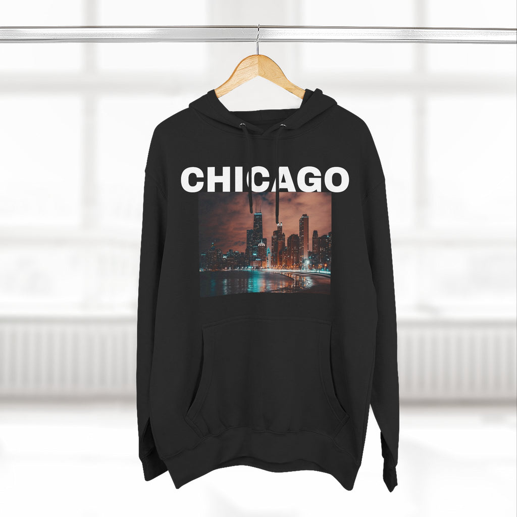 City Skyline Hoodie — Moody Nighttime Urban Photo Print