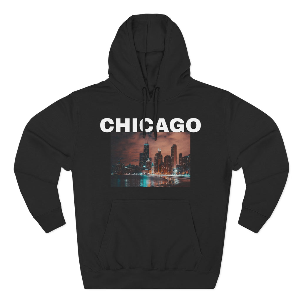 City Skyline Hoodie — Moody Nighttime Urban Photo Print