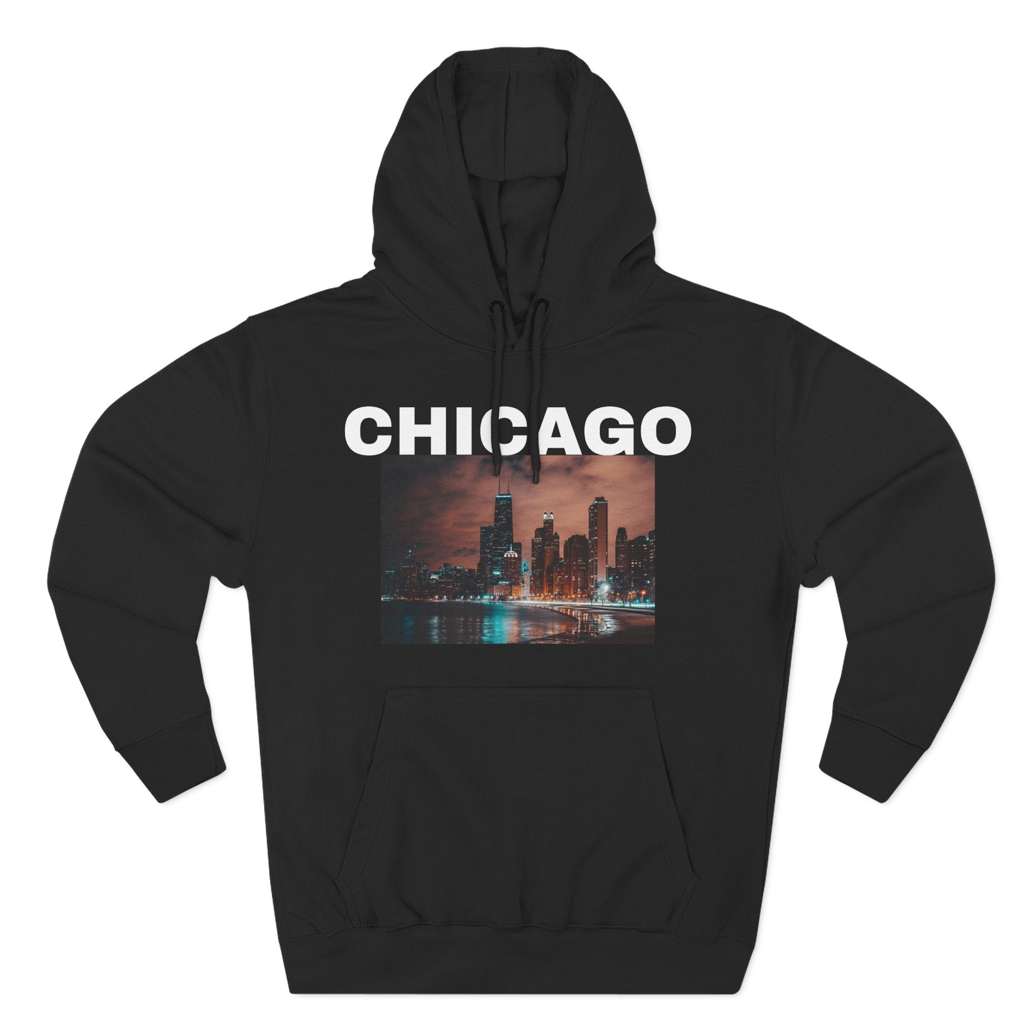 City Skyline Hoodie — Moody Nighttime Urban Photo Print