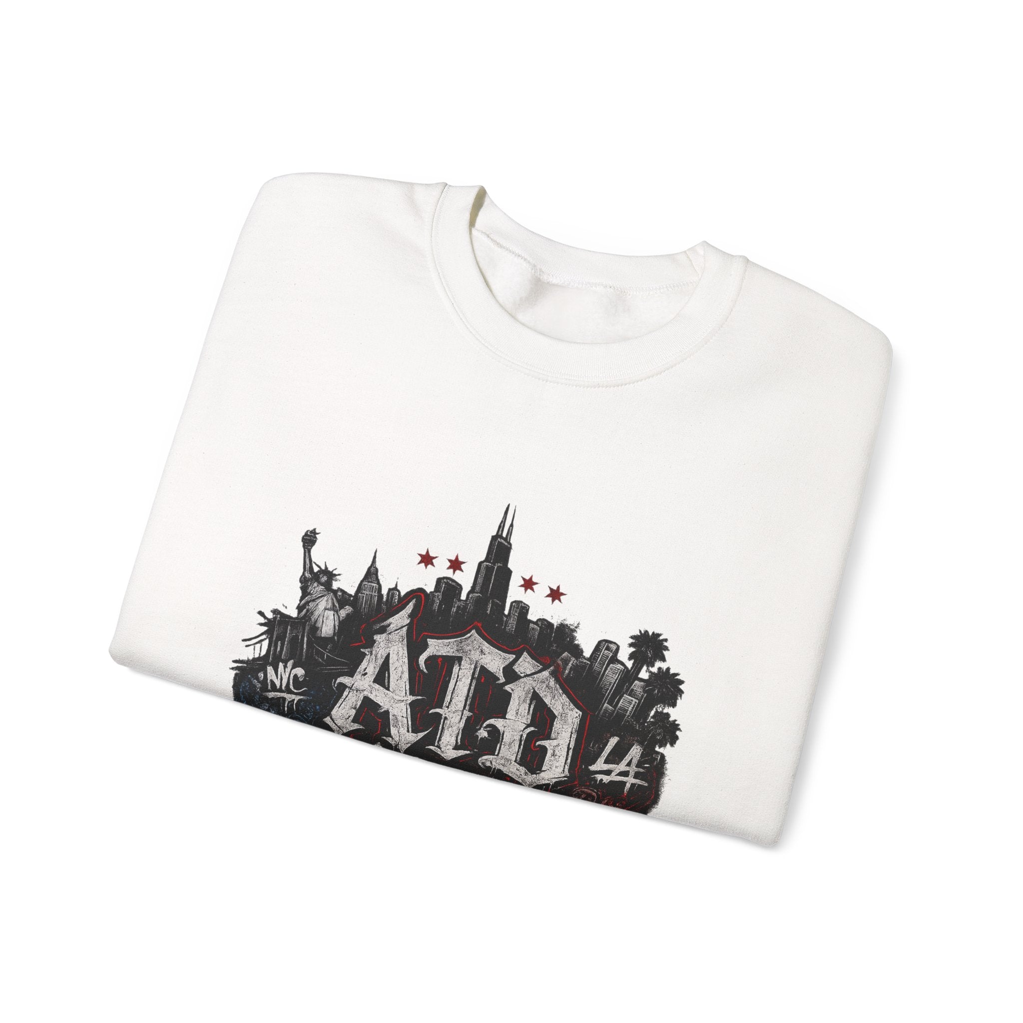 Crewneck Sweatshirt - Acid Street Graffiti Skyline Design