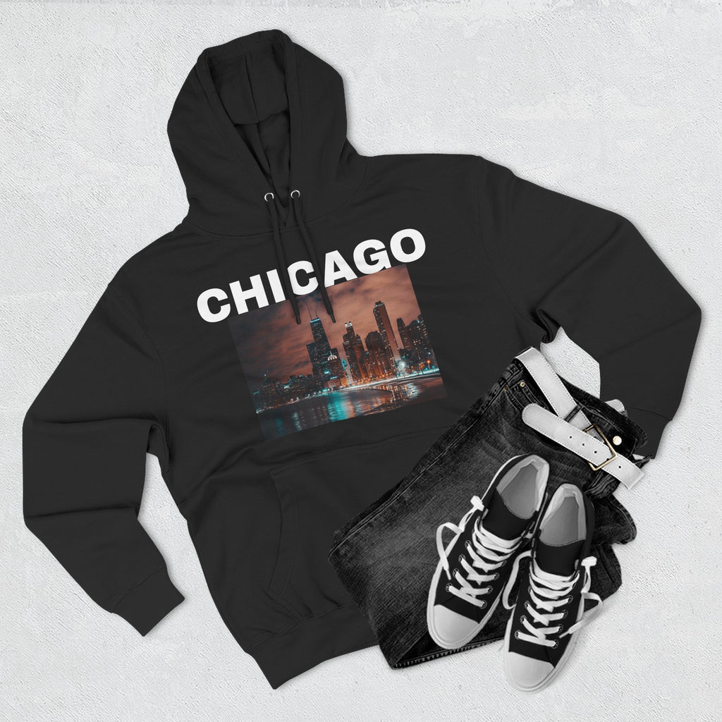City Skyline Hoodie — Moody Nighttime Urban Photo Print